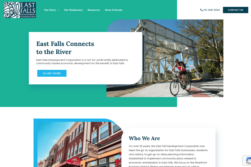 Fun website design for business development organization