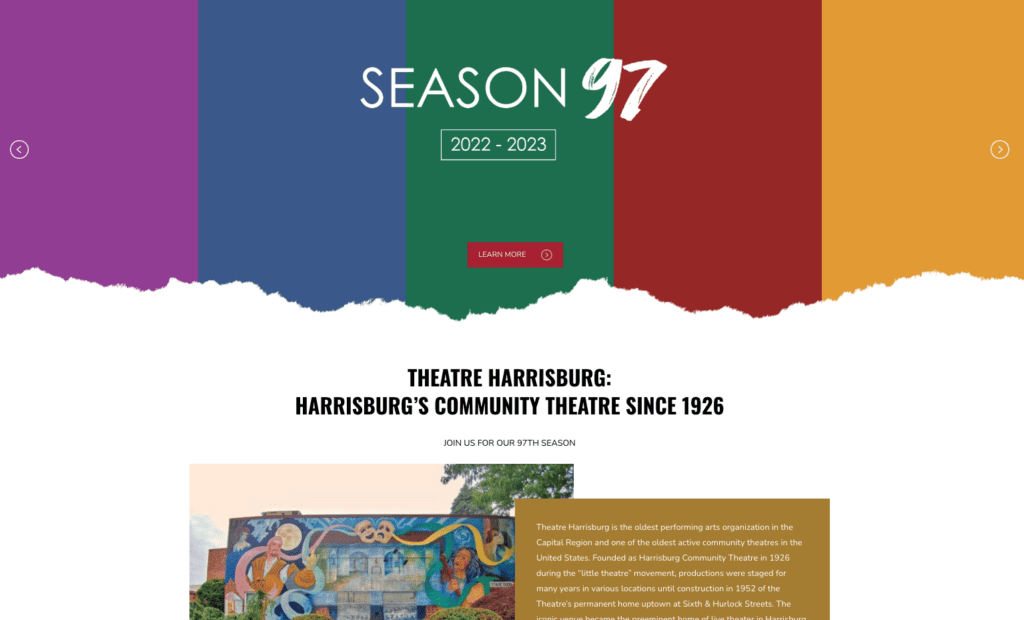 preview of theatre harrisburg website